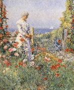 Childe Hassam In the Garden:Celia Thaxter in Her Garden painting